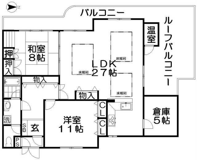 ニューハイツ花水木(2LDK/6階)の間取り写真