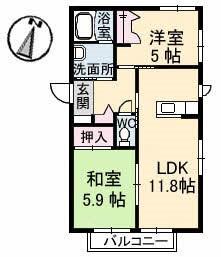 シャーメゾンシーガル(2LDK/1階)の間取り写真