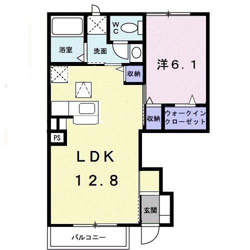 リバ-サイド本山A(1LDK/1階)の間取り写真
