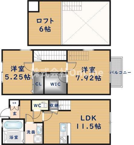 ドミールジャルヴェルデイースト(2LDK/1階)の間取り写真
