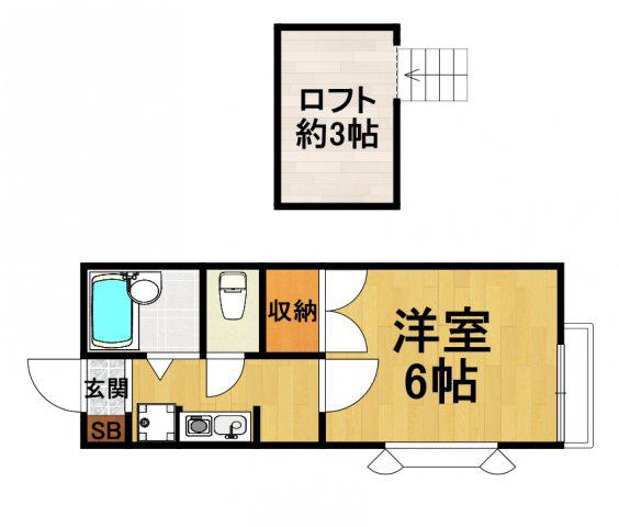 AMIS(1K/2階)の間取り写真