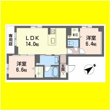 TRUST MAISON 京(2LDK/1階)の間取り写真