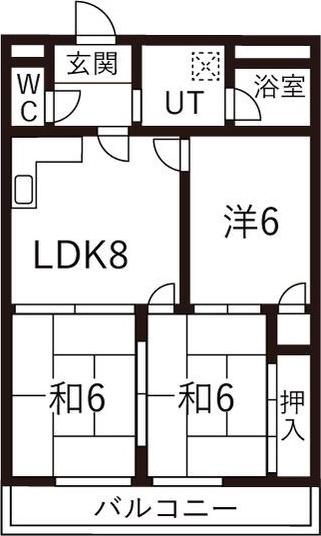 スカイメゾン(3DK/4階)の間取り写真
