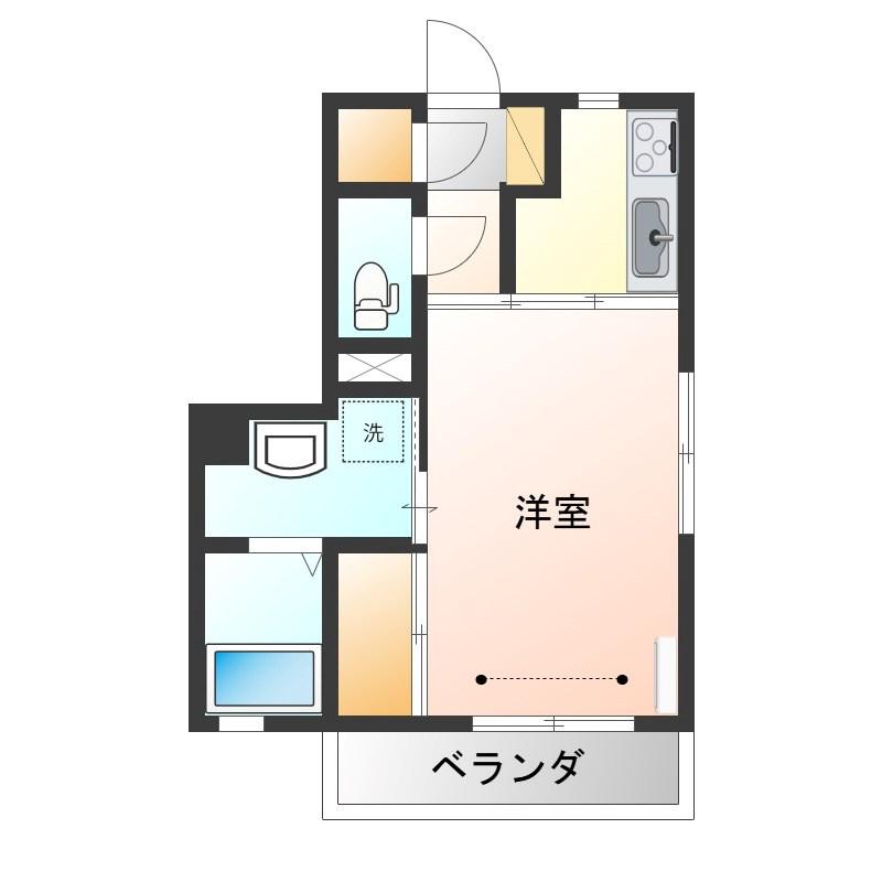 クリアス(1K/1階)の間取り写真