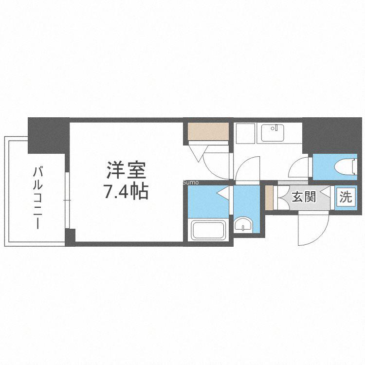エグゼ堺筋本町(1K/8階)の間取り写真