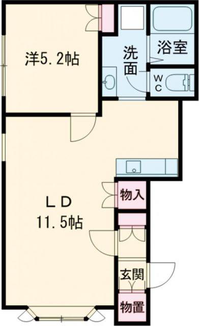 タウンズ6.1(1LDK/2階)の間取り写真