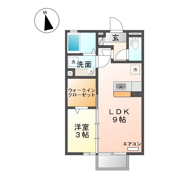 ロイヤルレジデンス C(1LDK/2階)の間取り写真