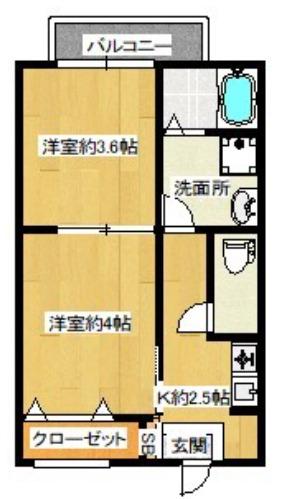 リッチライフ松本ST(2K/2階)の間取り写真