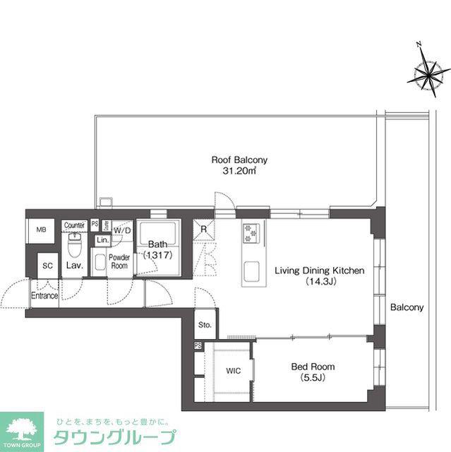ルーウェ東大泉(1LDK/5階)の間取り写真