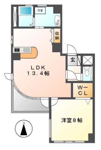 プライムヒルズ(1LDK/8階)の間取り写真
