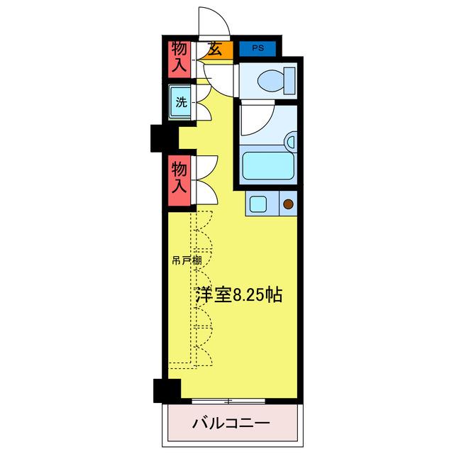 ダイヤキャビン(ワンルーム/2階)の間取り写真