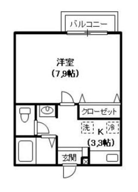 ルシエル(1K/1階)の間取り写真