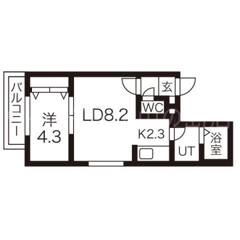 TYY NAKANOSHIMA(1LDK/2階)の間取り写真