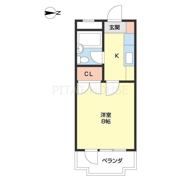 PESCA WAKAYAMA II(1K/2階)の間取り写真