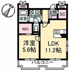NFツインズ A棟(1LDK/1階)の間取り写真