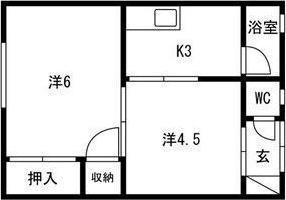 第2メゾン愛(2K/2階)の間取り写真