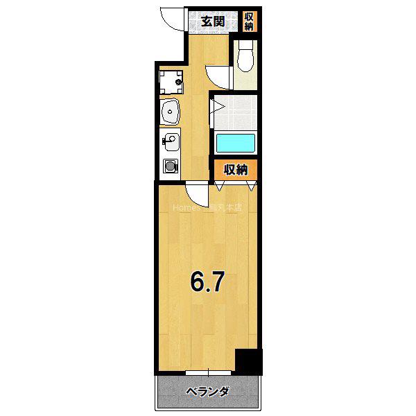 ライブ寺町通(1K/2階)の間取り写真
