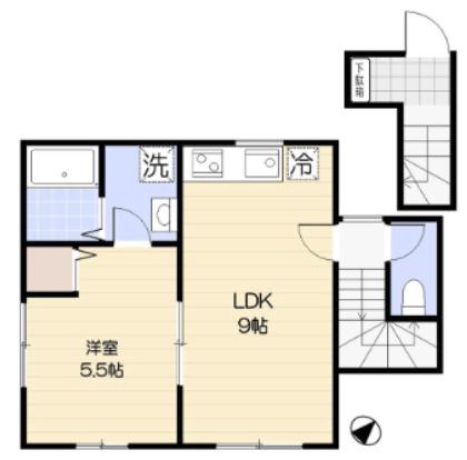ルノン千川(1LDK/2階)の間取り写真