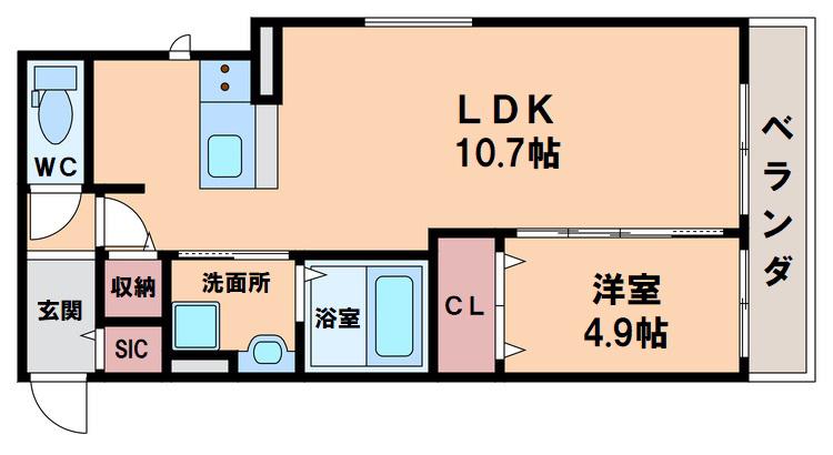 CASA PINO SOLO(1LDK/3階)の間取り写真