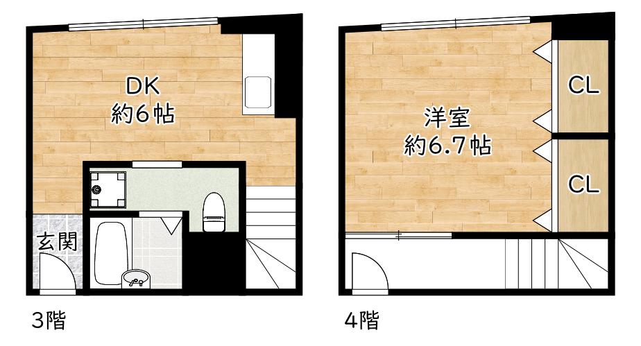 第2伊藤ビル(1DK/3階)の間取り写真