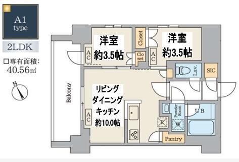 GARDENXAVIS南蒲田 ガーデンザヴィス南蒲田(2LDK/10階)の間取り写真