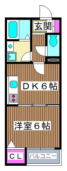 アクシス大山(1DK/3階)の間取り写真