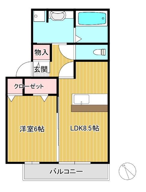 スプランディードシンフォニーB棟(1LDK/1階)の間取り写真