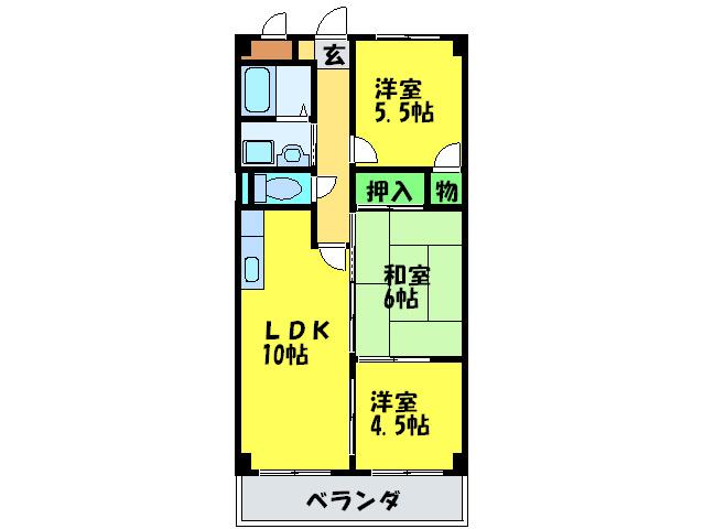 グランガーデン(3LDK/4階)の間取り写真