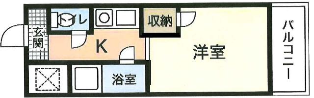 WHITE楽々園(1K/3階)の間取り写真
