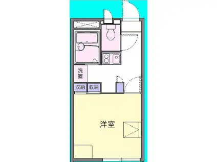 フジミハイツC(1K/2階)の間取り写真