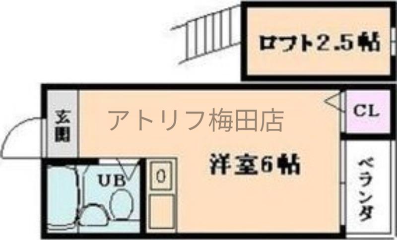 ヴィラ大淀(ワンルーム/3階)の間取り写真
