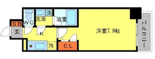 アーバネックス大阪城ウエスト(1K/2階)の間取り写真