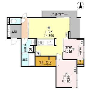 ウエスタンハイツ19(2LDK/3階)の間取り写真