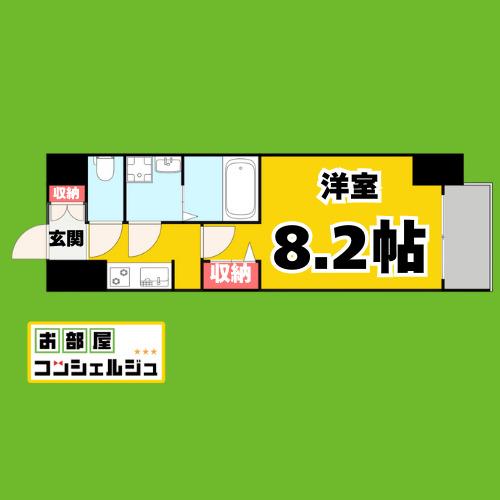 メイクス名駅太閤(1K/7階)の間取り写真