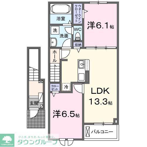 WARRYS(2LDK/2階)の間取り写真