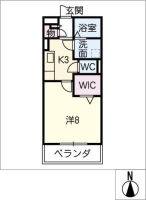 フジコーコ野田(1K/3階)の間取り写真