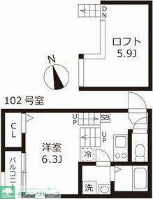 ハーモニーテラス長筬町V(1K/1階)の間取り写真