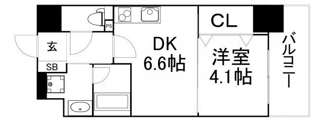 アザレア梅田(1DK/7階)の間取り写真