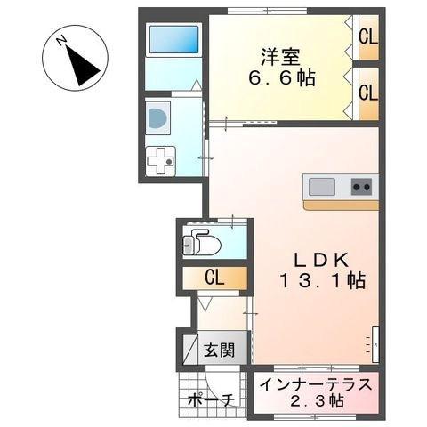 メゾン・ド・ポタジェ(1LDK/1階)の間取り写真
