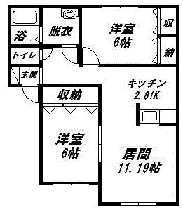 SUN SMILE 397(2LDK/1階)の間取り写真