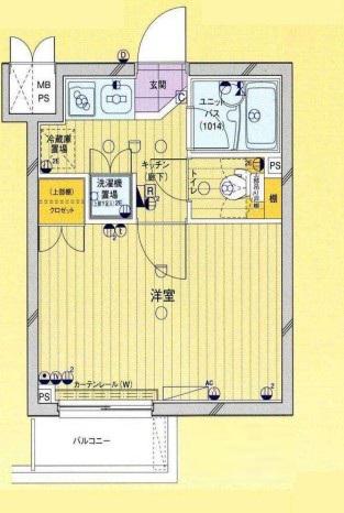 ルーブル南馬込弐番館(1K/2階)の間取り写真