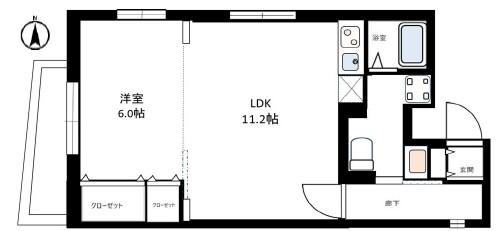KI-FLAT東陽町(1LDK/5階)の間取り写真
