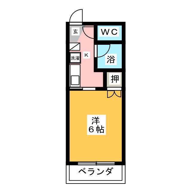 サープラスワンリバーA(1K/2階)の間取り写真