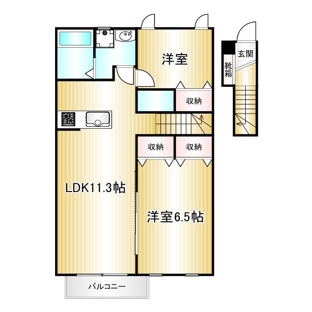 カーサフレスコ(2LDK/2階)の間取り写真