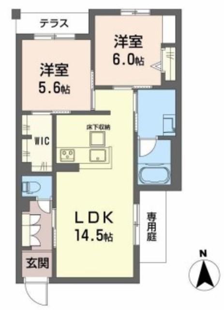 ノーブル ヨスミ(2LDK/1階)の間取り写真