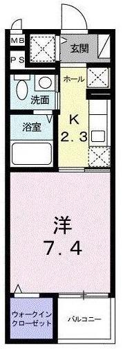 クレメント武蔵浦和(1K/3階)の間取り写真