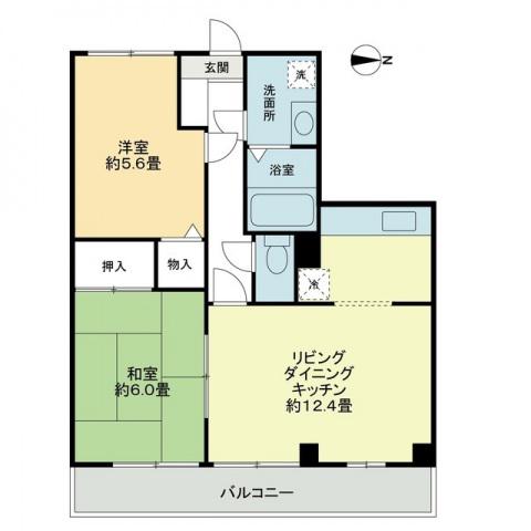カンフォタブル(2LDK/1階)の間取り写真