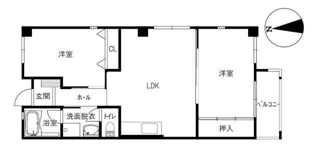 エスペランス(2LDK/2階)の間取り写真