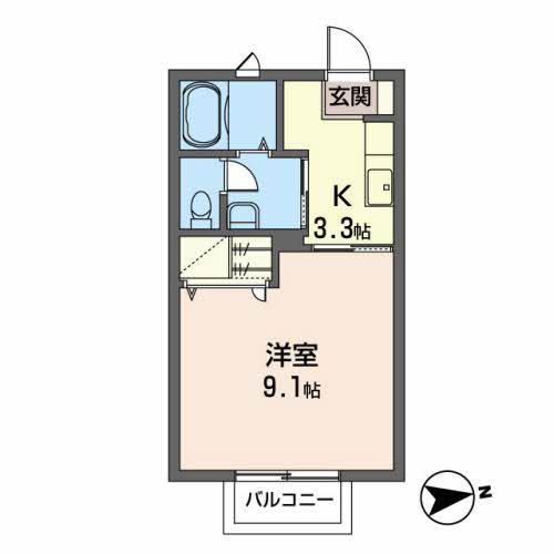 パルシオ イースト(1K/2階)の間取り写真