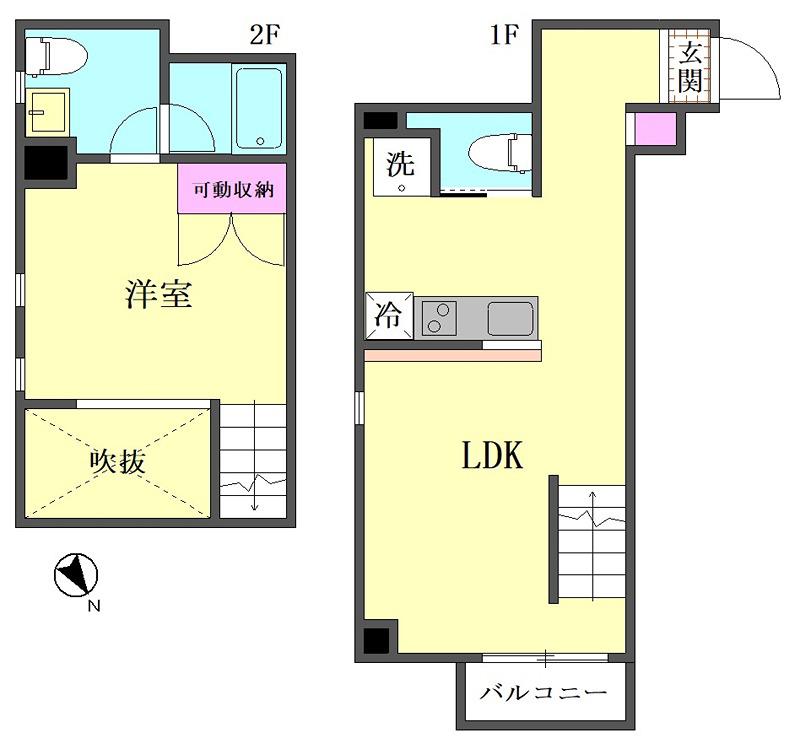 3Dアパートメント(1LDK/5階)の間取り写真